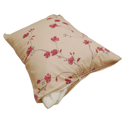 Pamut kispárnahuzat - Rózsaszín virág mintás