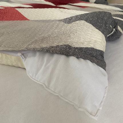 Krepp ágyneműhuzat garnitúra 3 db-os - Bordó/bézs mintás