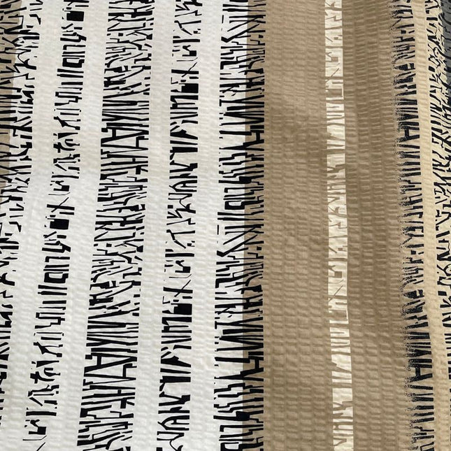 Krepp félpárnahuzat - Krém/szürke mintás