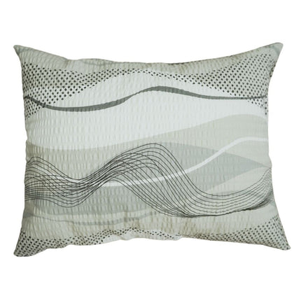 Krepp kispárnahuzat - Szürke/fehér hullám