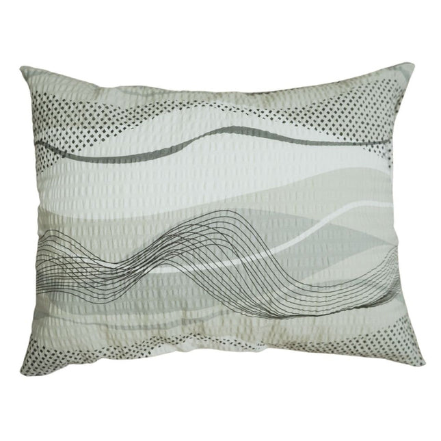 Krepp kispárnahuzat - Szürke/fehér hullám