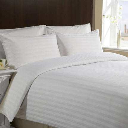 Szállodai damaszt szatén csíkos lepedő - 50% Pamut - 50% PE - 150 gr/m2 - csomagos