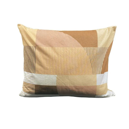 Pamut nagypárnahuzat - Drapp mintás