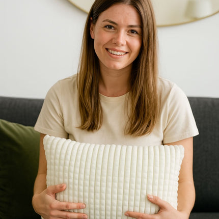 Krém díszpárna - 35x55 cm