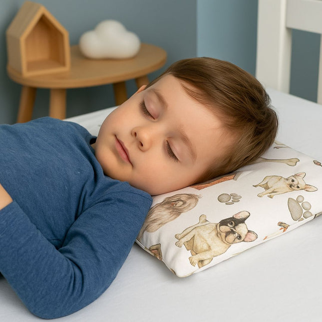 Fehér kutyás steppelt lapos gyerekpárna