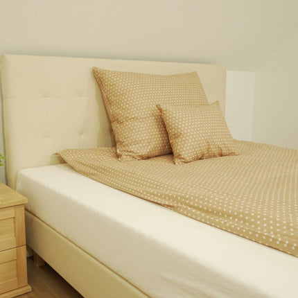 Pamut ágyneműhuzat garnitúra - 3 db-os - Barna-fehér csillagos