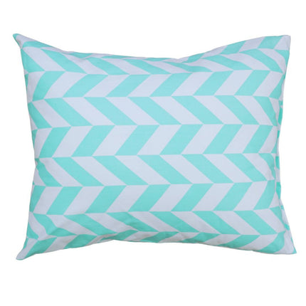 Pamut párnahuzat - Türkiz-fehér mintás