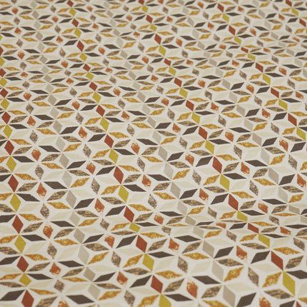 Pamut kispárnahuzat - Barnás geometriai mintás