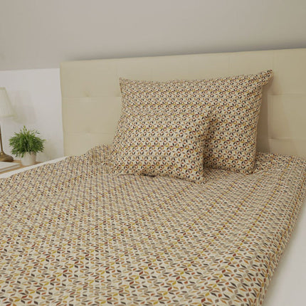 Pamut kispárnahuzat - Barnás geometriai mintás