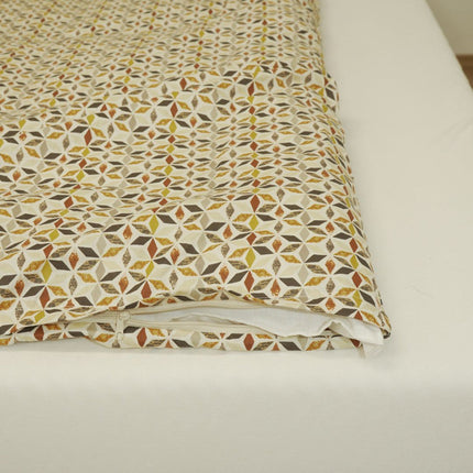 Pamut ágyneműhuzat garnitúra - 3 db-os - Barnás geometriai mintás