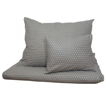 Pamut ágyneműhuzat garnitúra - 3 db-os - Szürke-fehér csillagos