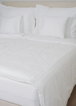 Hotel csíkos párna-, paplanhuzat - 80% PAM - 20% PE - Fehér - 155 gr/m2