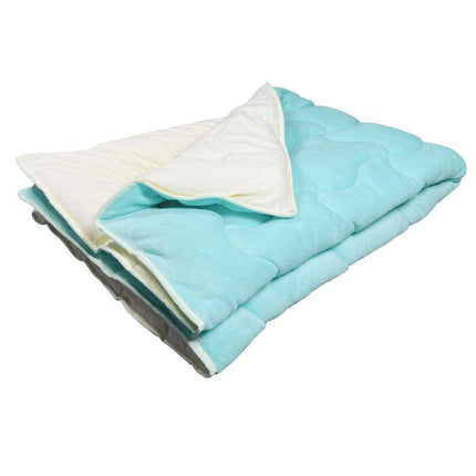 Soft - különlegesen meleg, puha kétoldalas téli takaró - türkiz/natúr - 135x195 cm