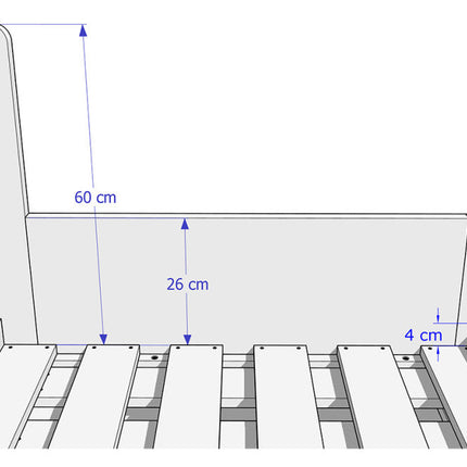 Sára bükk összecsukható ágy egy magas fejtámlával