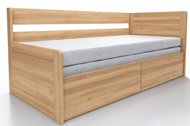 Sára bükk összecsukható ágy egy magas fejtámlával