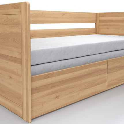 Sára bükk összecsukható ágy mindkét magas fejtámlával