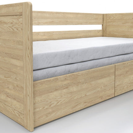 Sára bükk összecsukható ágy mindkét magas fejtámlával