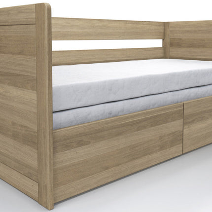 Sára bükk összecsukható ágy mindkét magas fejtámlával