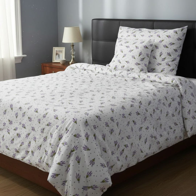 Pamut ágyneműhuzat garnitúra - 3 db-os - Levendula csokor