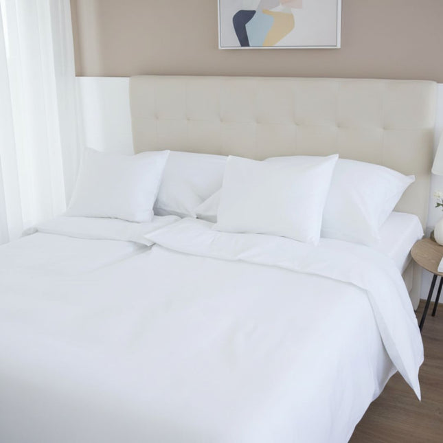 Fehér szatén ágyneműhuzat garnitúra 100% pamut - cipzáras - 3 db-os szett - 130 g/m2