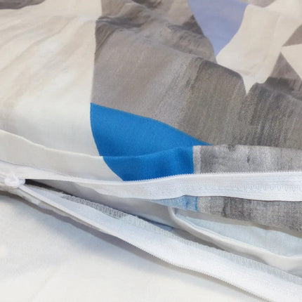 Pamutszatén párnahuzat - Szürke/kék