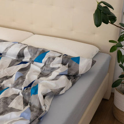 Pamutszatén párnahuzat - Szürke/kék