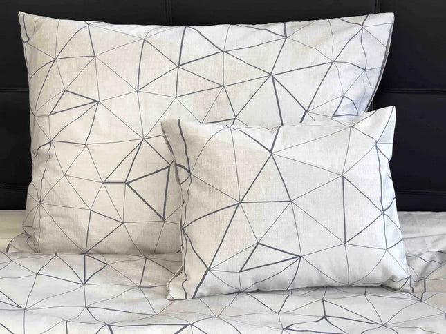 Pamutszatén párnahuzat - Szürke mintás