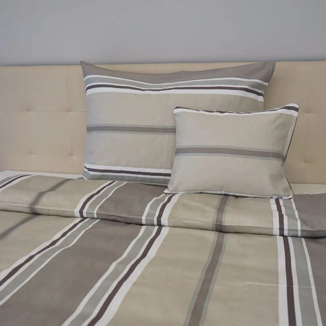 Pamutszatén kispárnahuzat - Szürke/barna