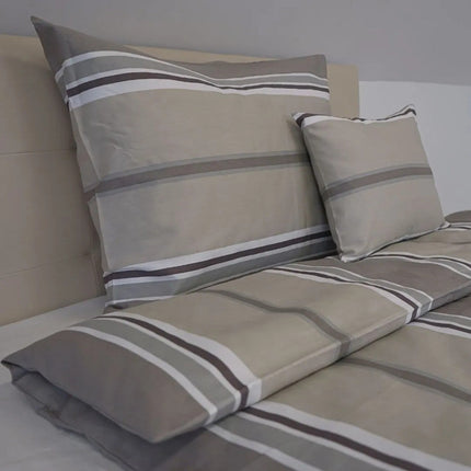 Pamutszatén kispárnahuzat - Szürke/barna