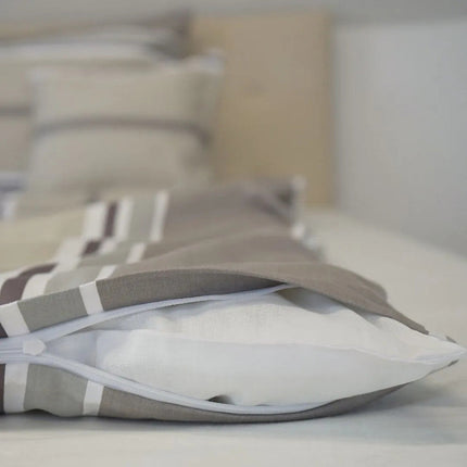 Pamutszatén kispárnahuzat - Szürke/barna