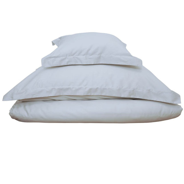 Dupla pamutszatén ágyneműhuzat garnitúra angol széllel - 5 db-os - Halvány szürke - TC 250