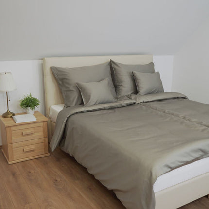 Acél szürke szatén ágyneműhuzat garnitúra - 3 részes - TC 250