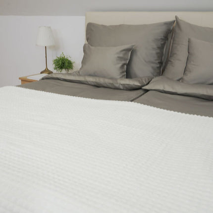 Acél szürke szatén ágyneműhuzat garnitúra - 3 részes - TC 250