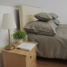 Acél szürke színű szatén párna-, paplanhuzat - TC 250