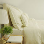 Pezsgő színű hotel csíkos ágyneműhuzat - 80% Pamut - 20% PE - áthajtós - 3 db-os szett - 150 gr/m2 - csomagos