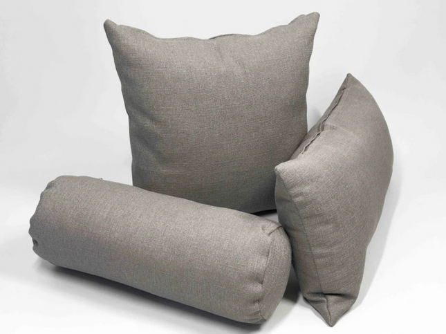 Díszpárna - Henger párna betéttel - cipzáros - Szürkésbarna