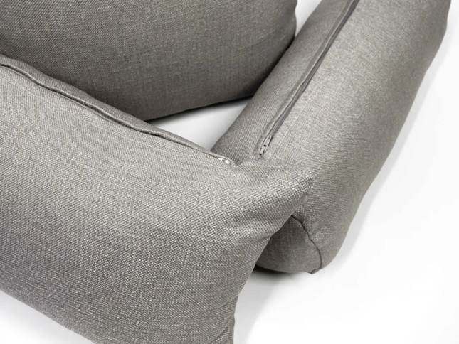 Díszpárna - Henger párna betéttel - cipzáros - Szürkésbarna