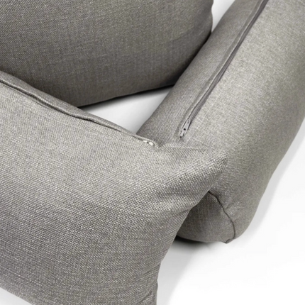 Díszpárna - Téglalap párna betéttel - cipzáros - Szürkésbarna