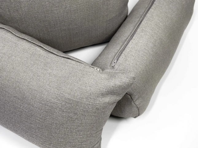 Díszpárna - Téglalap párna betéttel - cipzáros - Szürkésbarna