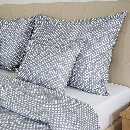 Pamut ágyneműhuzat garnitúra - Szürke pöttyös