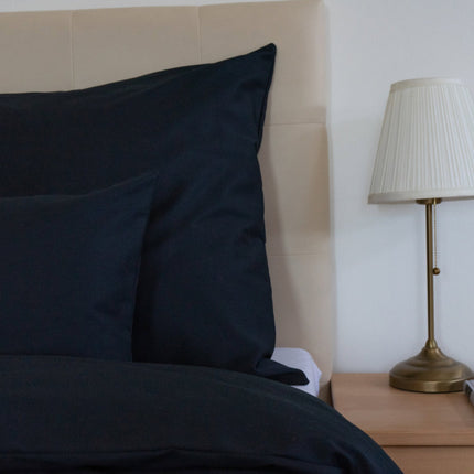 Fekete egyszínű szatén ágyneműhuzat garnitúra - TC 300