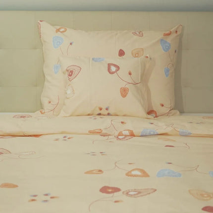 Pamut kispárnahuzat - Púder virágos