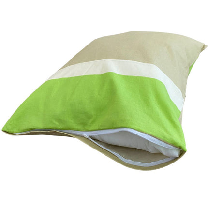 Pamut kispárnahuzat - Zöld/bézs mintás